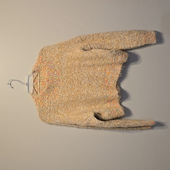 NWT Free People Stardust  Beige Conch Shell Combo Cozy Crop Sweater Size S - Picture 2 of 9